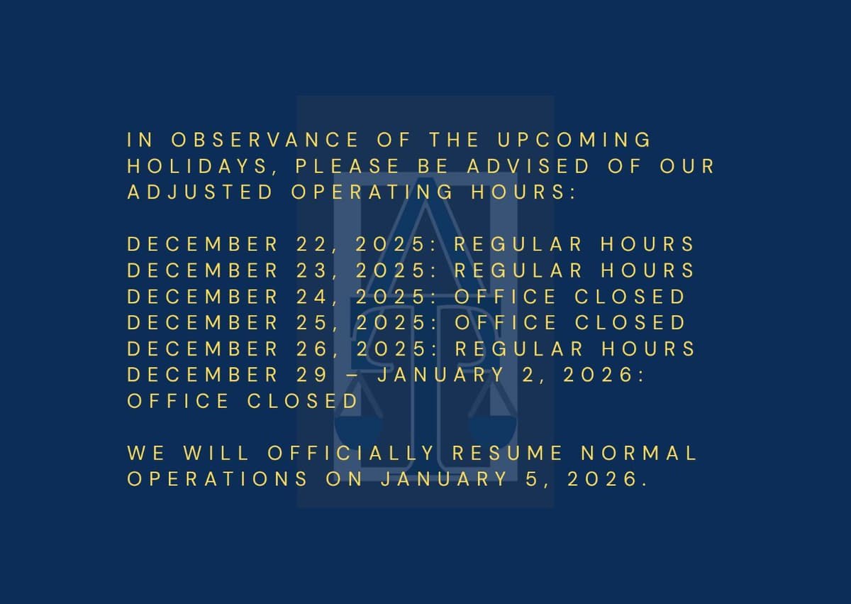 As we reflect on the past year, we are reminded of how much we value the relationships we have built with our clients. It has been an honor to represent your interests and support you through your leg